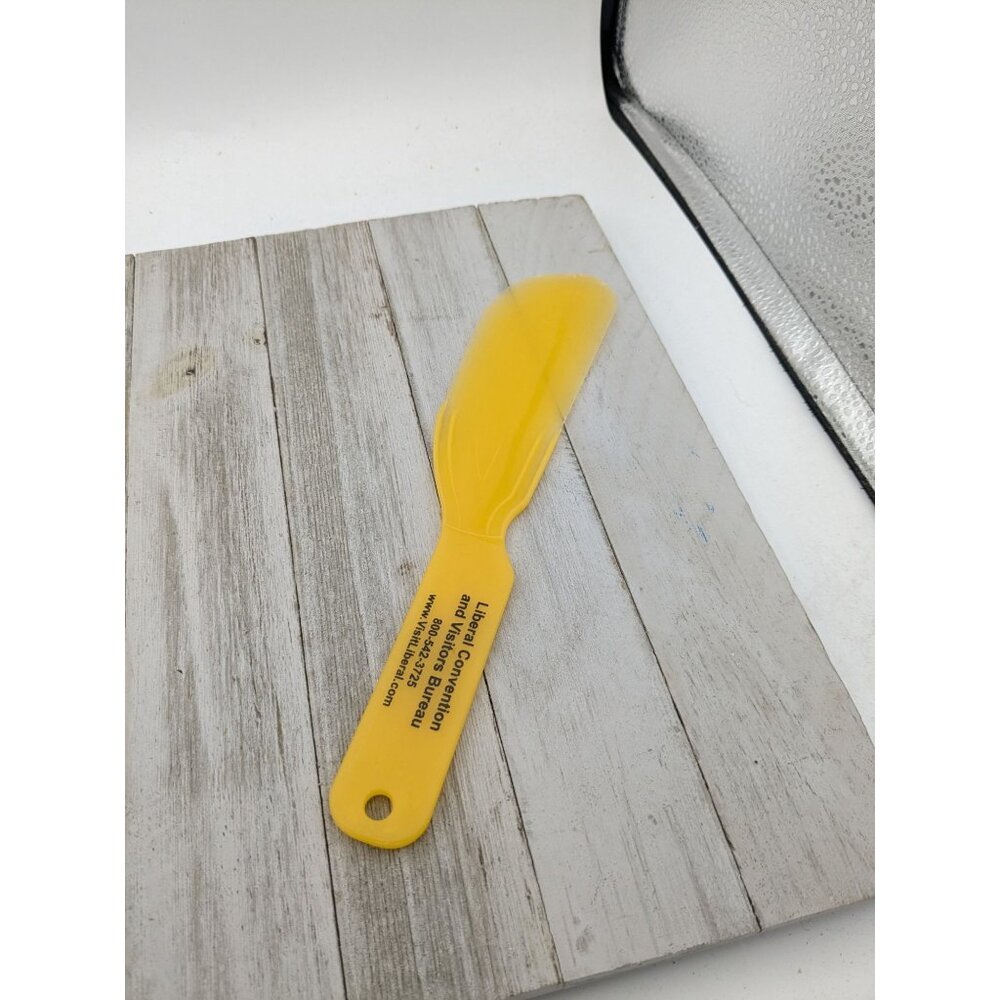 Yellow Plastic Spreader Knife For Cheese & Butter 9" Advertising